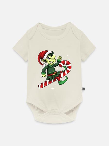 CHRISTMAS ELF 1 - Baby Premium Kurzarmbody - Naturweiß