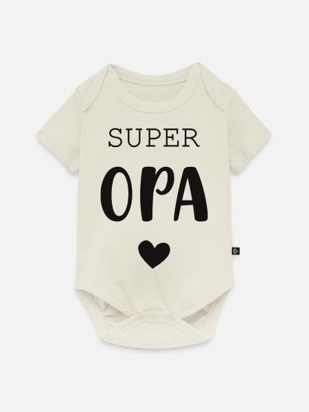 Super Opa mit Herz - Baby Premium Kurzarmbody - Naturweiß