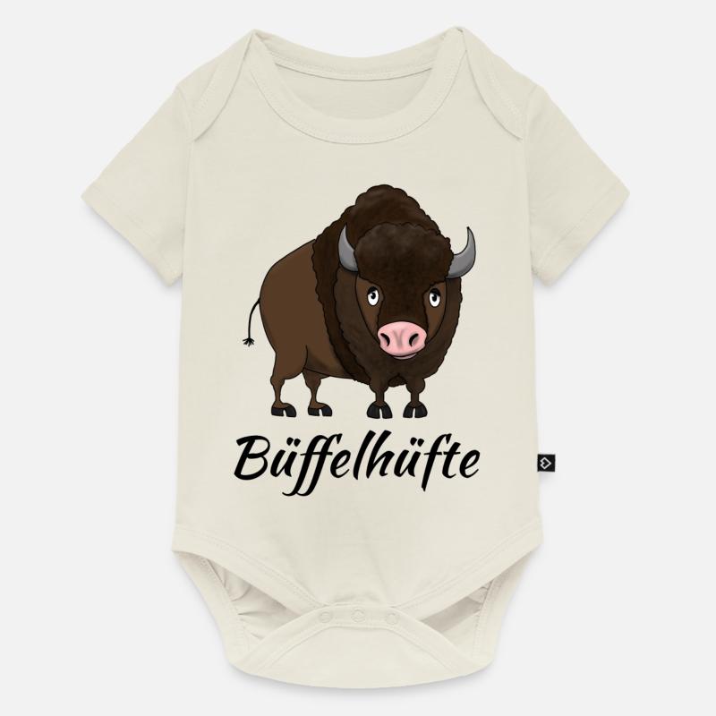Büffelhüfte - Baby Premium Kurzarmbody - Naturweiß