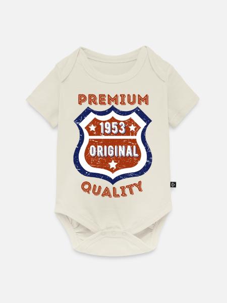 Premium-Qualität 1953 - Baby Premium Kurzarmbody - Naturweiß