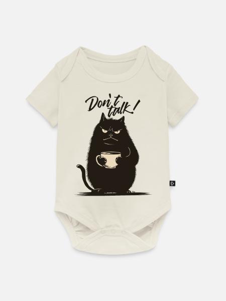 Mr Catnip - Don't talk! - Baby Premium Kurzarmbody - Naturweiß