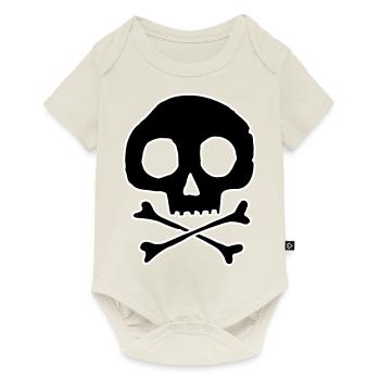 Schädel und Knochen - Baby Premium Kurzarmbody - Naturweiß - Vorne