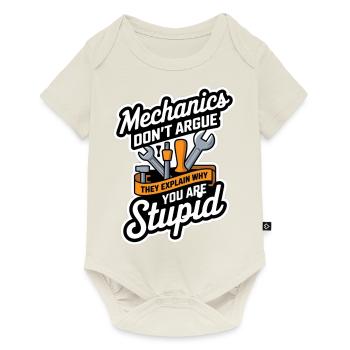 Mechanics Explain Why You Are Stupid 7 - Baby Premium Kurzarmbody - Naturweiß - Vorne