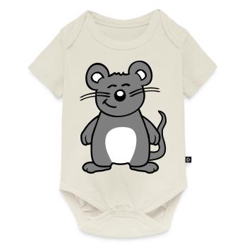 souris souris mignon petit rat rongeur amical - Body à manches courtes Premium Bébé - blanc cassé - Devant