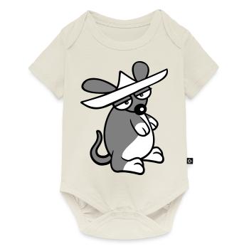 Maus großer Hut Sombrero Traurig Müde Gelangweilt - Baby Premium Kurzarmbody - Naturweiß - Vorne