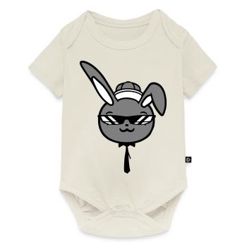 Lunettes de soleil lapin Cappy cravate Cool Hat Comic - Body à manches courtes Premium Bébé - blanc cassé - Devant