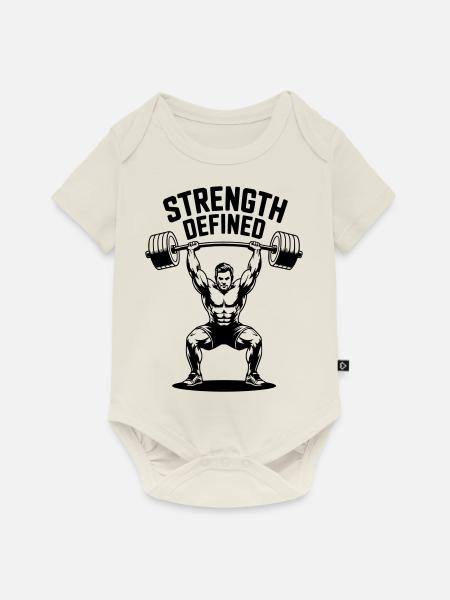 Strength defined - Fitness Motivation - Baby Premium Kurzarmbody - Naturweiß