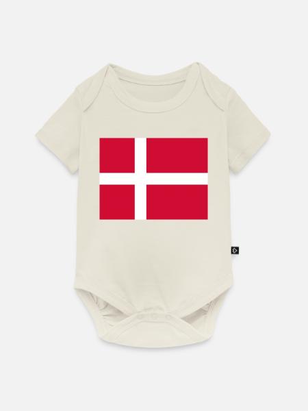 Dänemark - Baby Premium Kurzarmbody - Naturweiß