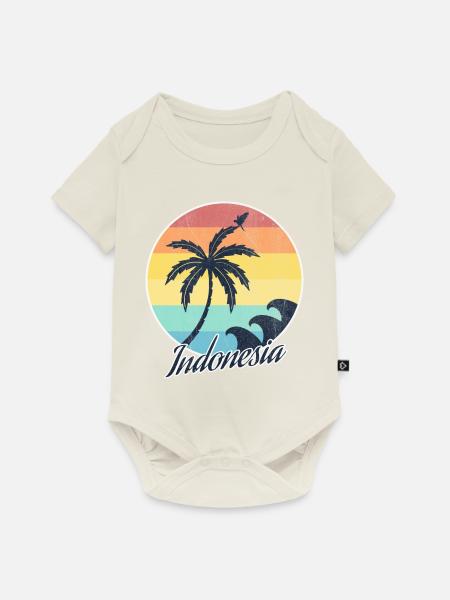 Indonesien - Baby Premium Kurzarmbody - Naturweiß