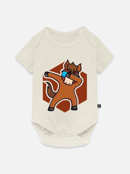 Tanzendes Pferdchen - Baby Premium Kurzarmbody - Naturweiß