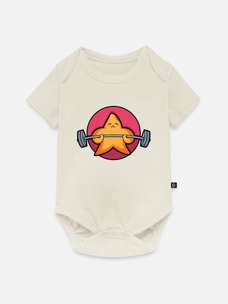 Gewichtheber-Seestern - Baby Premium Kurzarmbody - Naturweiß