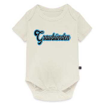 Écriture des Grisons avec contour bleu - Body à manches courtes Premium Bébé - blanc cassé - Devant
