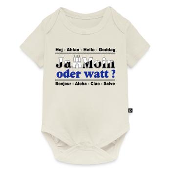 Hamburg , Tradition , Ja Moin oder watt (25) - Baby Premium Kurzarmbody - Naturweiß - Vorne