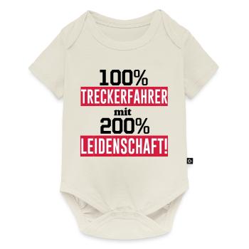 Traktor , Treckerfahrer 200% Leidenschaft ...(25) - Baby Premium Kurzarmbody - Naturweiß - Vorne