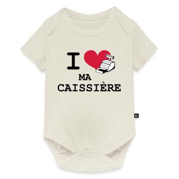 I love ma caissière - Body à manches courtes Premium Bébé - blanc cassé - Devant