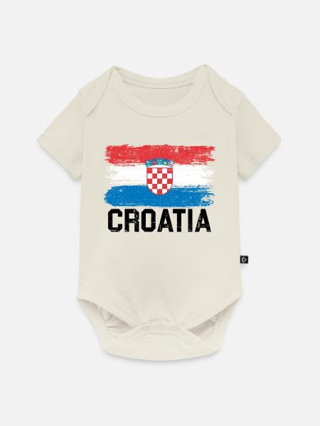 Kroatien Flagge - Baby Premium Kurzarmbody - Naturweiß