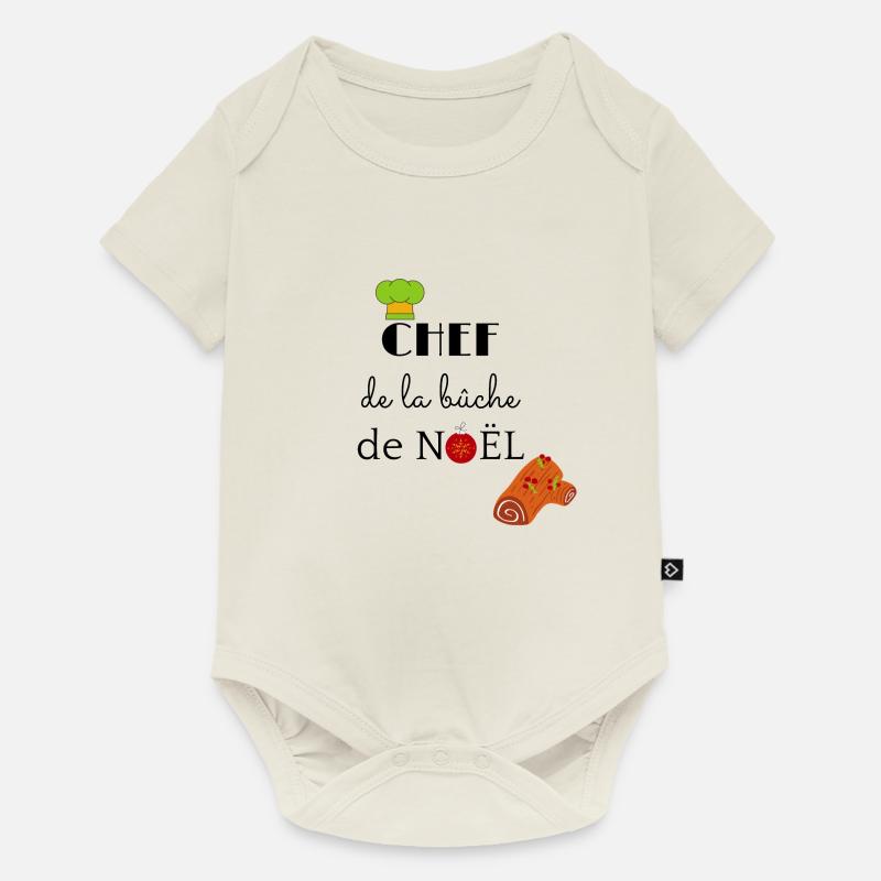 Chef de la bûche de noël - Body à manches courtes Premium Bébé - blanc cassé