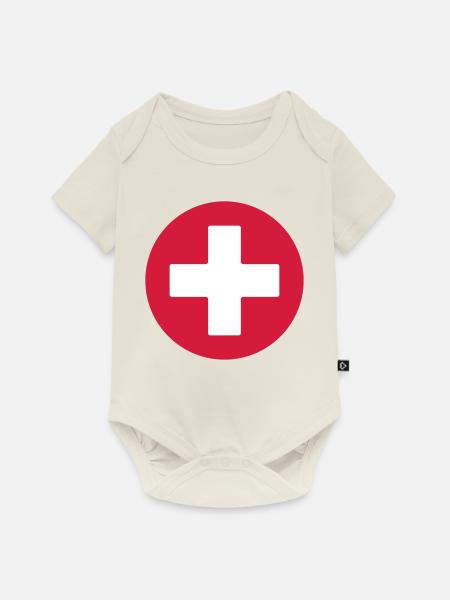 First Aid Medical Cross Sicherheitssymbol Vektor-Symbol - Baby Premium Kurzarmbody - Naturweiß