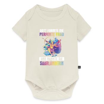 Saarland Saarländerin Saarländer Spruch - Baby Premium Kurzarmbody - Naturweiß - Vorne