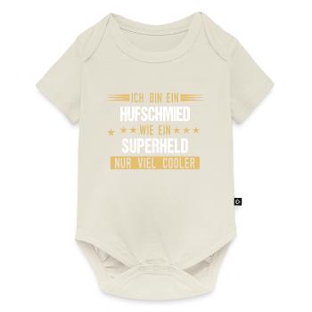 Hufschmied Hufe Schmied Tierhufen Hufeisen Spruch - Baby Premium Kurzarmbody - Naturweiß - Vorne