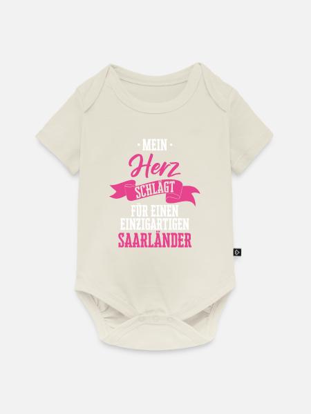 Saarland Saarländerin Saarländer Spruch - Baby Premium Kurzarmbody - Naturweiß