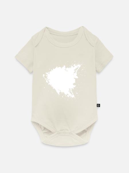 Großer Schwarzer Farbfleck - Baby Premium Kurzarmbody - Naturweiß