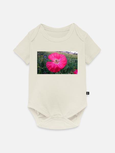 Rote Blume - Baby Premium Kurzarmbody - Naturweiß