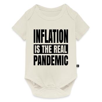 L’inflation est la véritable pandémie - Body à manches courtes Premium Bébé - blanc cassé - Devant