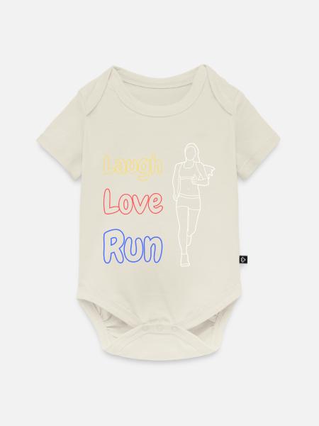 Laugh Love Run - Baby Premium Kurzarmbody - Naturweiß