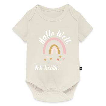 Hallo mein name ist / Hallo ich heiße baby Mädchen - Baby Premium Kurzarmbody - Naturweiß - Vorne