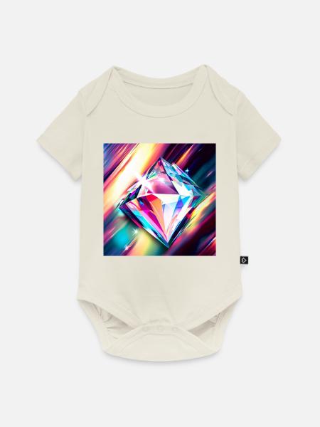 Diamant - Baby Premium Kurzarmbody - Naturweiß