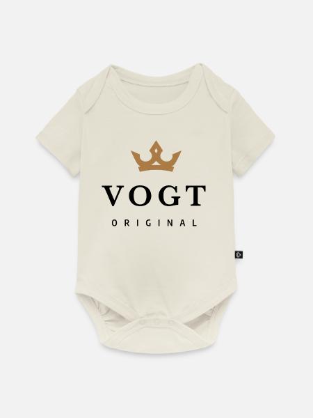 Vogt - Baby Premium Kurzarmbody - Naturweiß