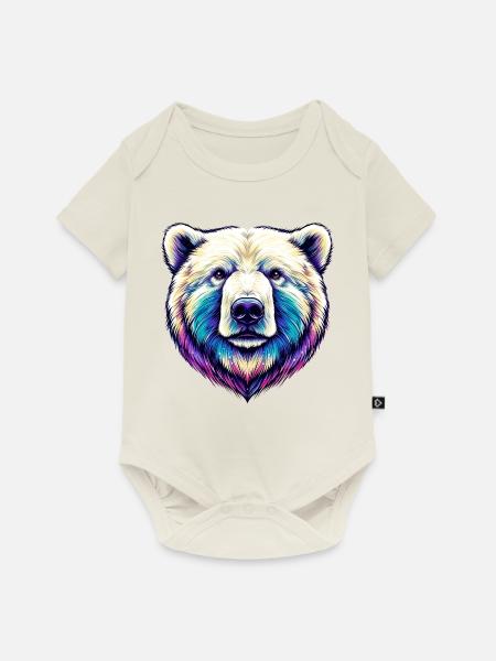 Weißer Eisbär - Baby Premium Kurzarmbody - Naturweiß