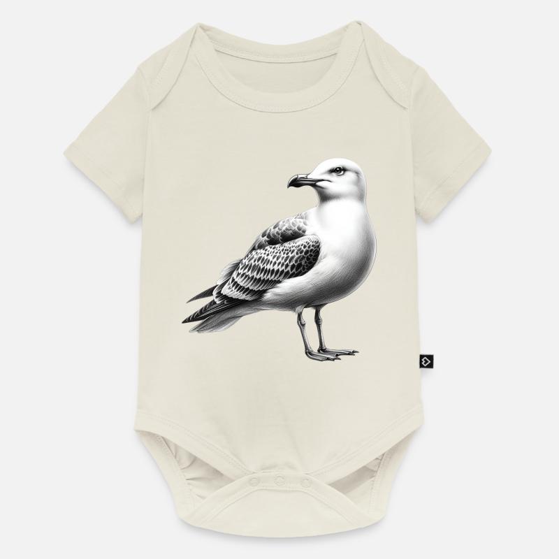 Möwe - Baby Premium Kurzarmbody - Naturweiß