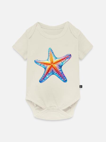 Seestern - Baby Premium Kurzarmbody - Naturweiß