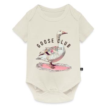 Goose Surfing T-Shirt Design - Baby Premium short-sleeve bodysuit - off white - Front