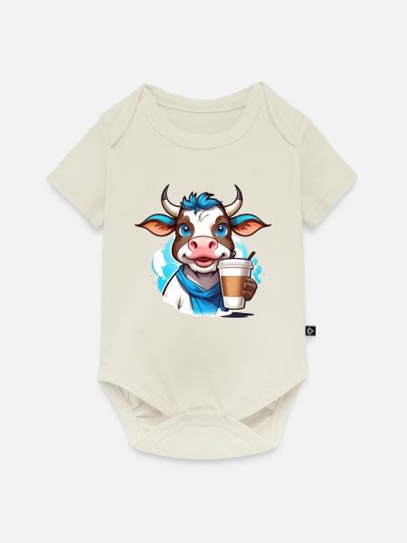 Coffee Cow - Baby Premium Kurzarmbody - Naturweiß