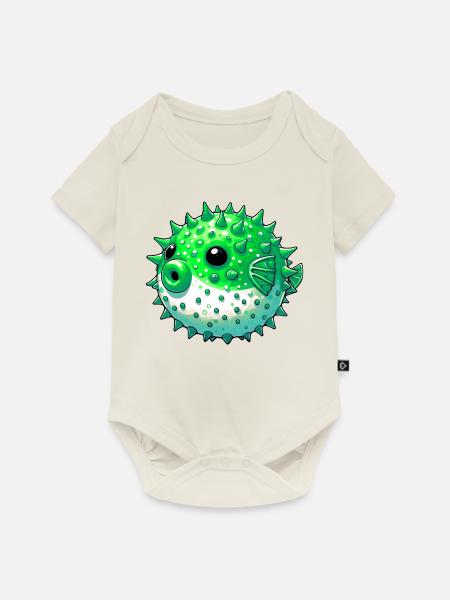 Kugelfisch - Baby Premium Kurzarmbody - Naturweiß