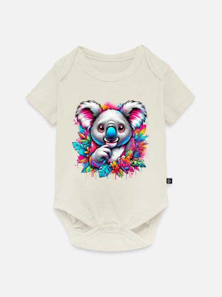 Koala - Baby Premium Kurzarmbody - Naturweiß