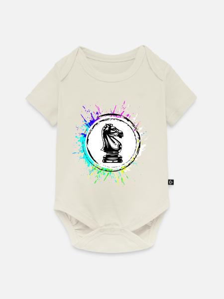 Pferd Schachfigur - Baby Premium Kurzarmbody - Naturweiß