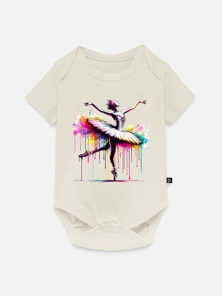 Balletttänzerin mit Tutu - Baby Premium Kurzarmbody - Naturweiß