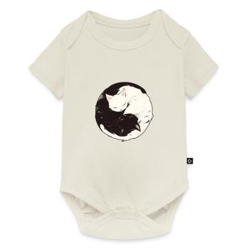 Yin and Yang Buddhism Graphic Cats Cat Holder - Baby Premium short-sleeve bodysuit - off white - Front
