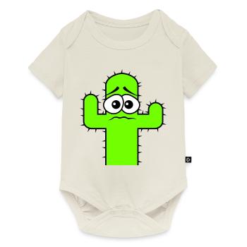 Cactus Face Fear Sad Desert Funny Cacti - Baby Premium short-sleeve bodysuit - off white - Front