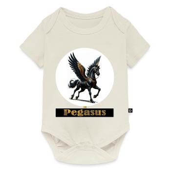 Pégase aux ailes noires - Body à manches courtes Premium Bébé - blanc cassé - Devant