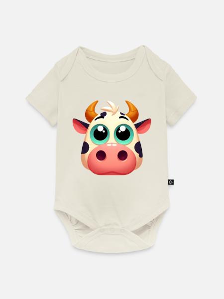 Kuh - Baby Premium Kurzarmbody - Naturweiß