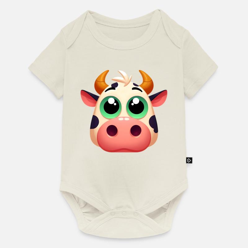 Vache - Body à manches courtes Premium Bébé - blanc cassé