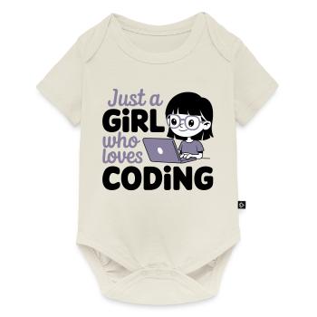 Juste une fille qui aime coder - Body à manches courtes Premium Bébé - blanc cassé - Devant