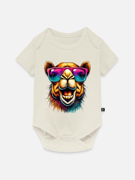 Kamel - Baby Premium Kurzarmbody - Naturweiß