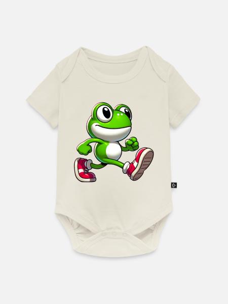 Frosch - Baby Premium Kurzarmbody - Naturweiß