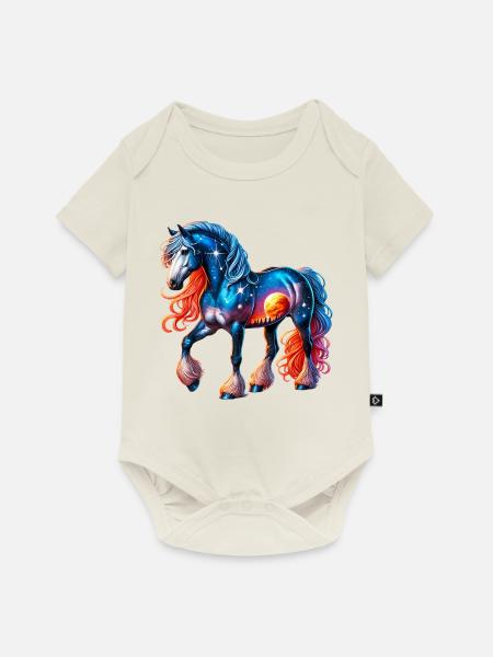 Pferd - Baby Premium Kurzarmbody - Naturweiß